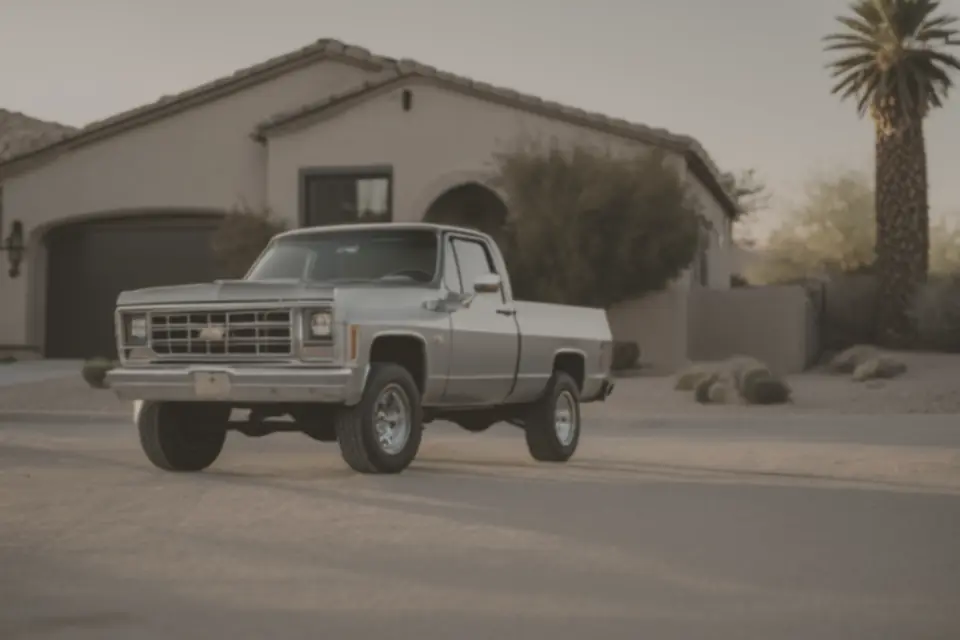 Before: the same pickup, dusty and dull